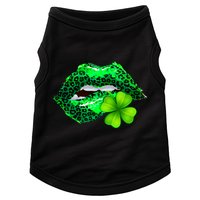 St Patrick's Day Leopard Print Lipstick Shamrock Doggie Tank
