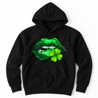 St Patrick's Day Leopard Print Lipstick Shamrock Hoodie