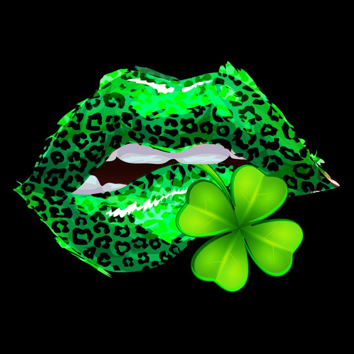 St Patrick's Day Leopard Print Lipstick Shamrock Hoodie