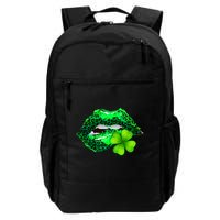 St Patrick's Day Leopard Print Lipstick Shamrock Backpack