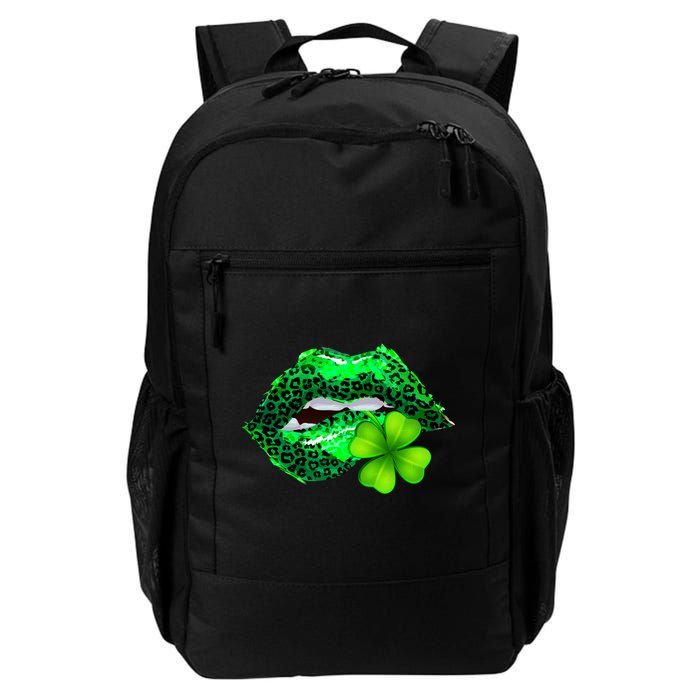 St Patrick's Day Leopard Print Lipstick Shamrock Backpack