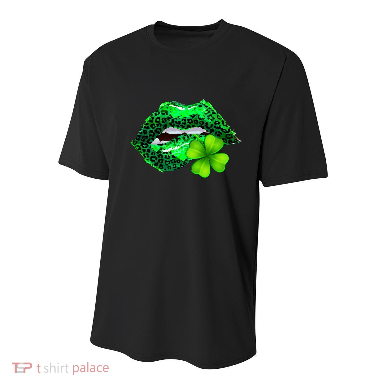 St Patrick's Day Leopard Print Lipstick Shamrock Youth Performance Sprint T-Shirt