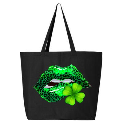 St Patrick's Day Leopard Print Lipstick Shamrock 25L Jumbo Tote