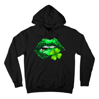 St Patrick's Day Leopard Print Lipstick Shamrock Tall Hoodie