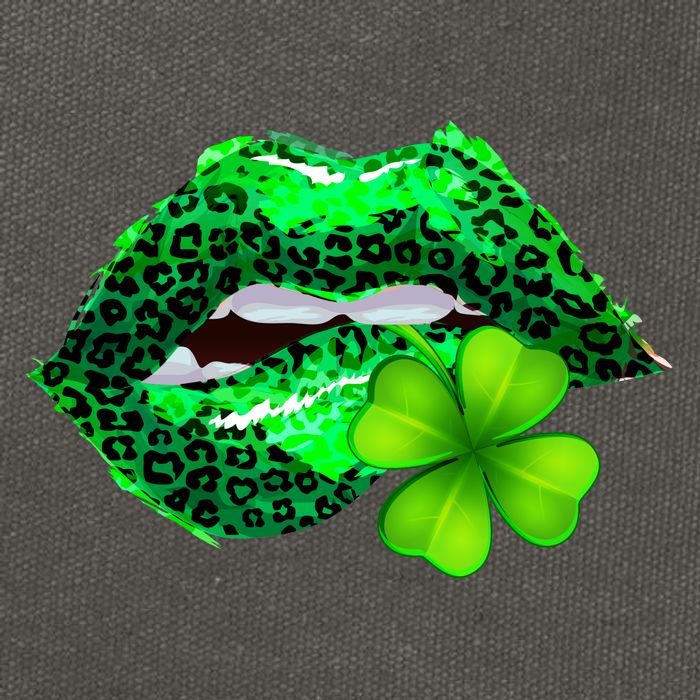 St Patrick's Day Leopard Print Lipstick Shamrock Cotton Canvas Backpack