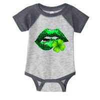 St Patrick's Day Leopard Print Lipstick Shamrock Infant Baby Jersey Bodysuit