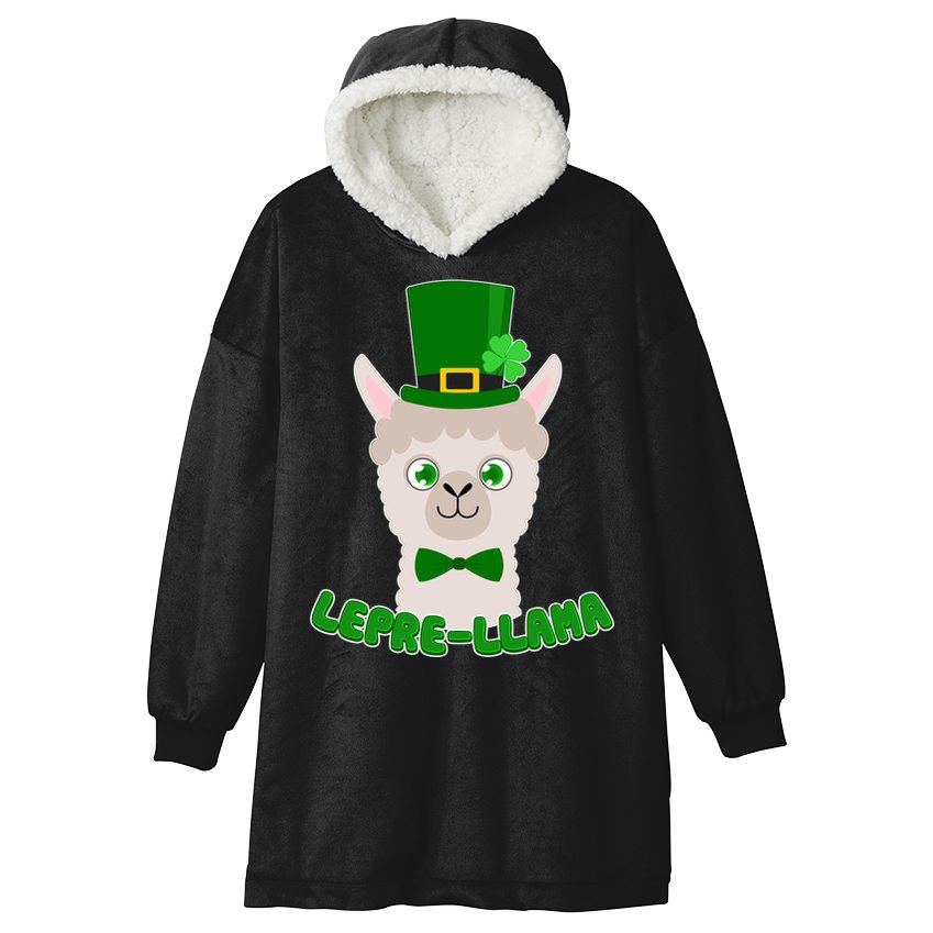 St Patrick's Day Lepre-Llama Hooded Wearable Blanket
