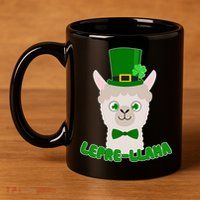 St Patrick's Day Lepre-Llama 11oz C Handle Ceramic Mug