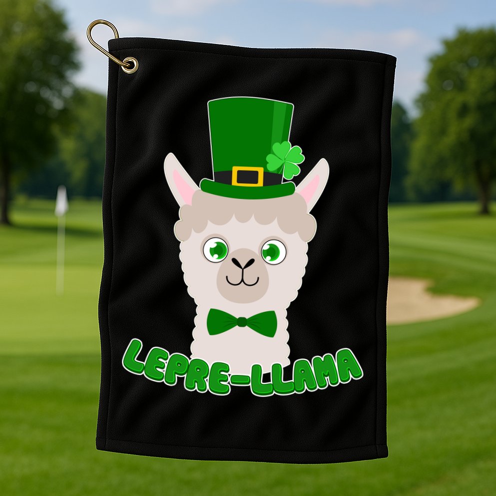 St Patrick's Day Lepre-Llama Golf Towel