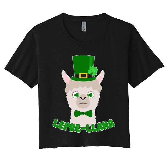 St Patrick's Day Lepre-Llama Crop Top