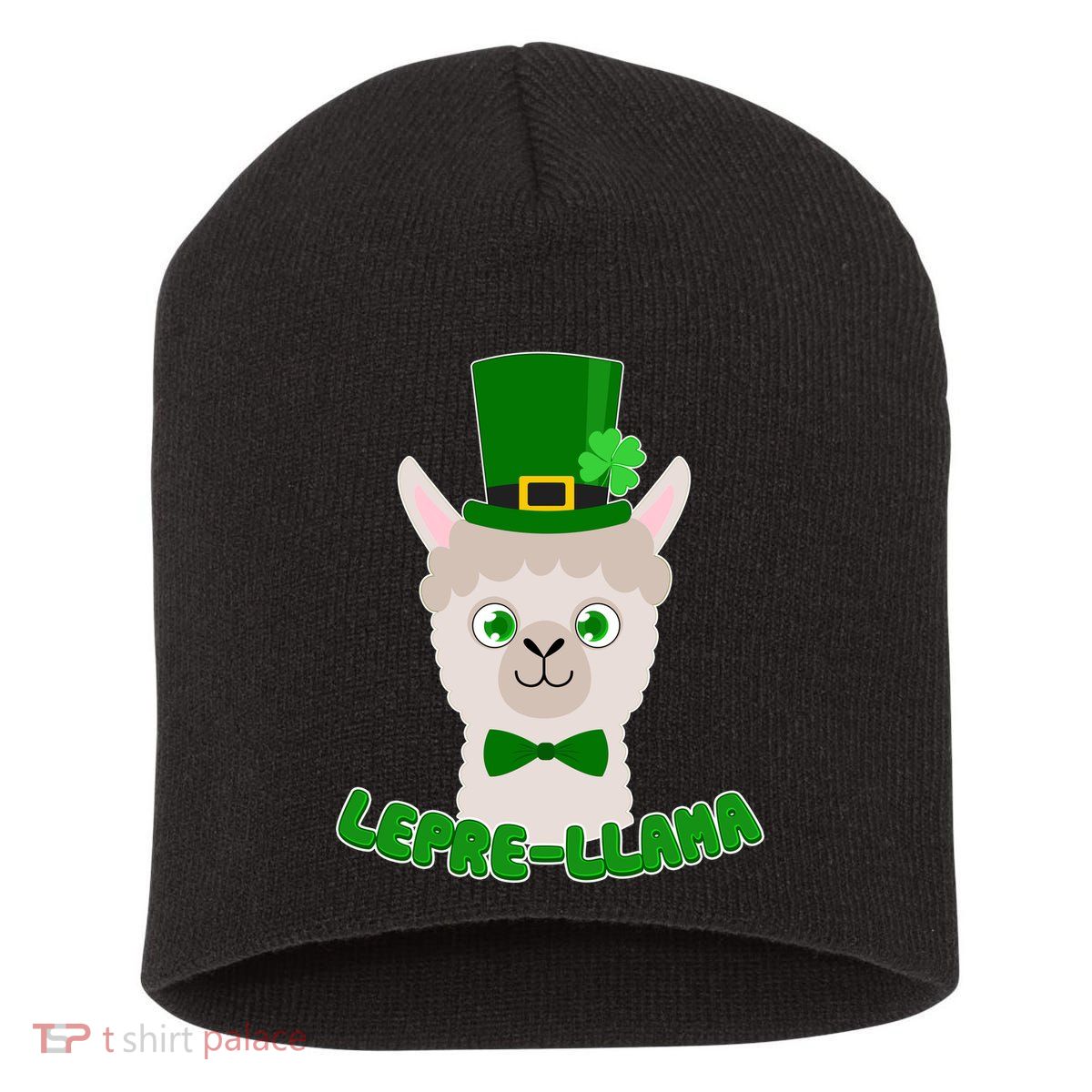 St Patrick's Day Lepre-Llama Short Acrylic Beanie