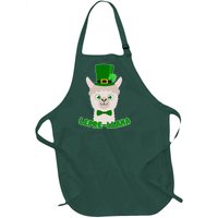 St Patrick's Day Lepre-Llama Full-Length Apron With Pockets