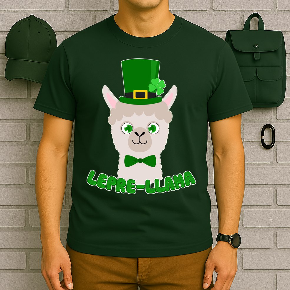 St Patrick's Day Lepre-Llama T-Shirt