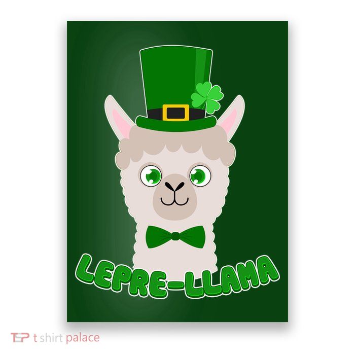 St Patrick's Day Lepre-Llama Poster