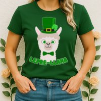 St Patrick's Day Lepre-Llama Womens T-Shirt