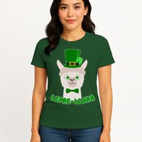 St Patrick's Day Lepre-Llama Womens T-Shirt