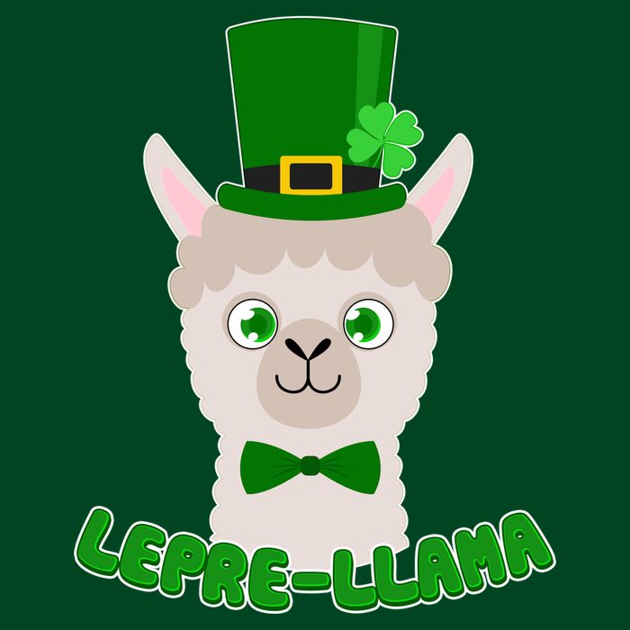 St Patrick's Day Lepre-Llama Womens T-Shirt
