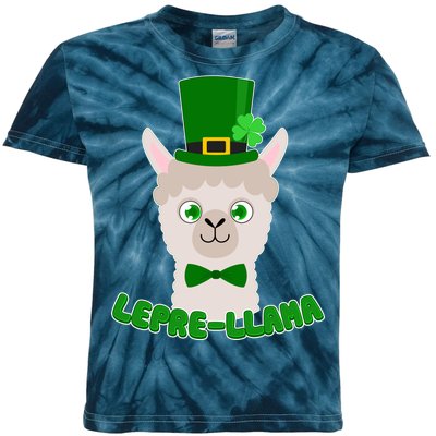 St Patrick's Day Lepre-Llama Kids Tie-Dye T-Shirt