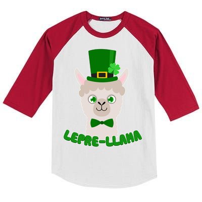 St Patrick's Day Lepre-Llama Kids Colorblock Raglan Jersey