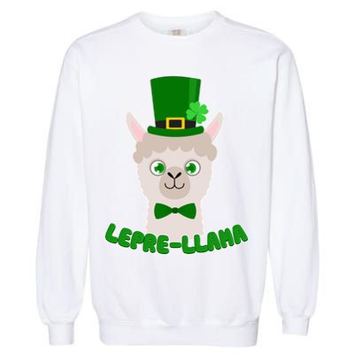 St Patrick's Day Lepre-Llama Garment-Dyed Sweatshirt