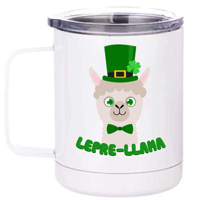 St Patrick's Day Lepre-Llama 12 oz Stainless Steel Tumbler Cup