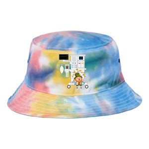 St Patrick's Day Leprechaun Anesthesia Machine Tie Dye Newport Bucket Hat