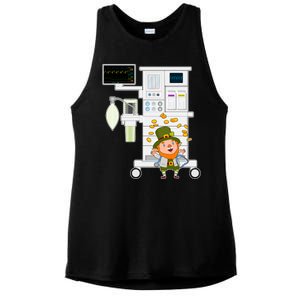 St Patrick's Day Leprechaun Anesthesia Machine Ladies PosiCharge Tri-Blend Wicking Tank