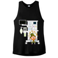 St Patrick's Day Leprechaun Anesthesia Machine Ladies PosiCharge Tri-Blend Wicking Tank