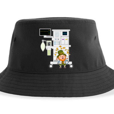 St Patrick's Day Leprechaun Anesthesia Machine Sustainable Bucket Hat