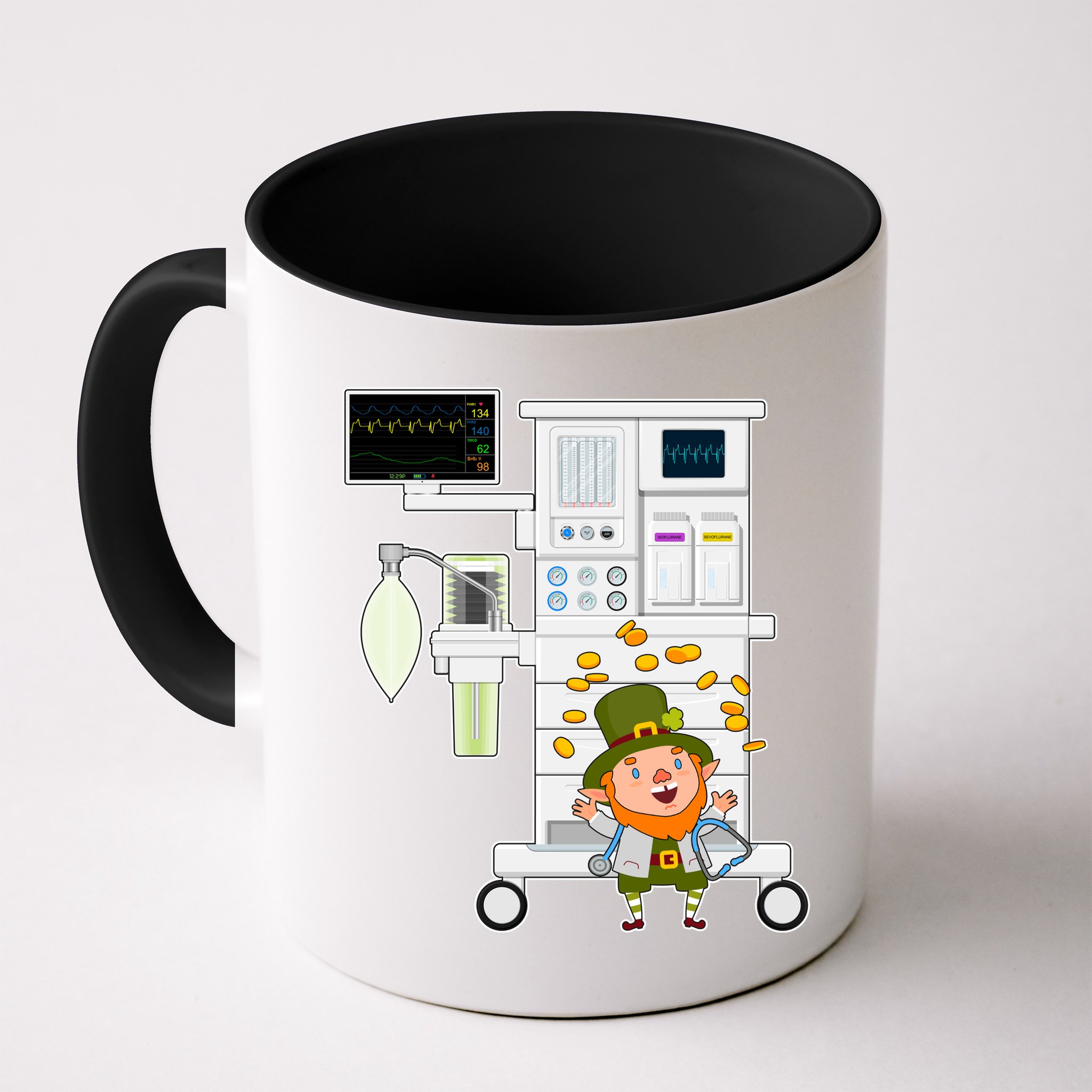 St Patrick's Day Leprechaun Anesthesia Machine Mug