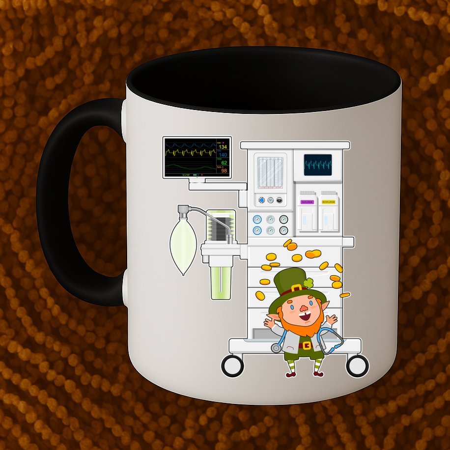 St Patrick's Day Leprechaun Anesthesia Machine Mug