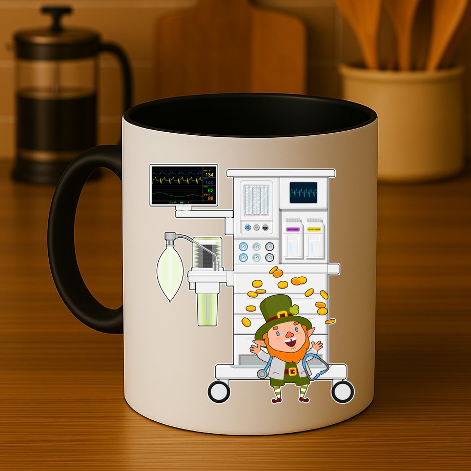 St Patrick's Day Leprechaun Anesthesia Machine Mug