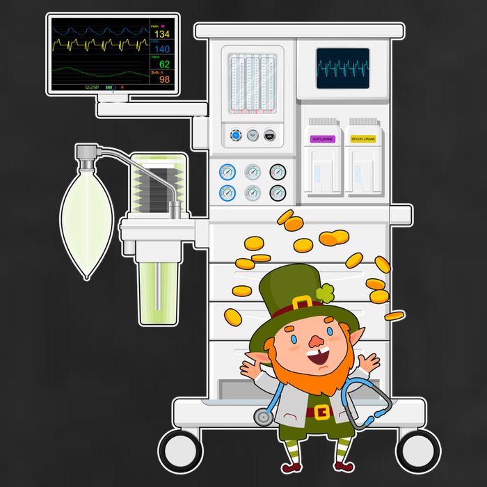 St Patrick's Day Leprechaun Anesthesia Machine Beanie