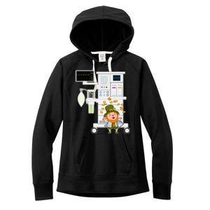 St Patrick's Day Leprechaun Anesthesia Machine Women's Fleece Hoodie