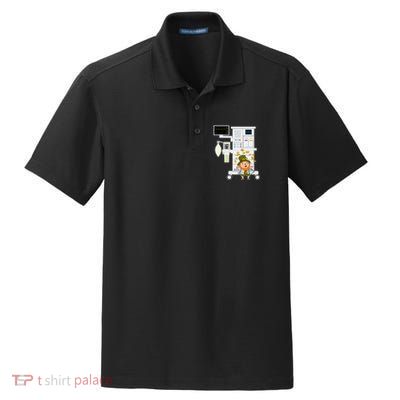 St Patrick's Day Leprechaun Anesthesia Machine Dry Zone Grid Polo