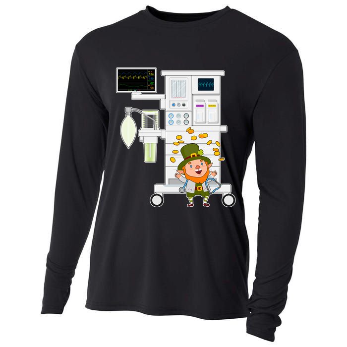 St Patrick's Day Leprechaun Anesthesia Machine Cooling Performance Long Sleeve Crew