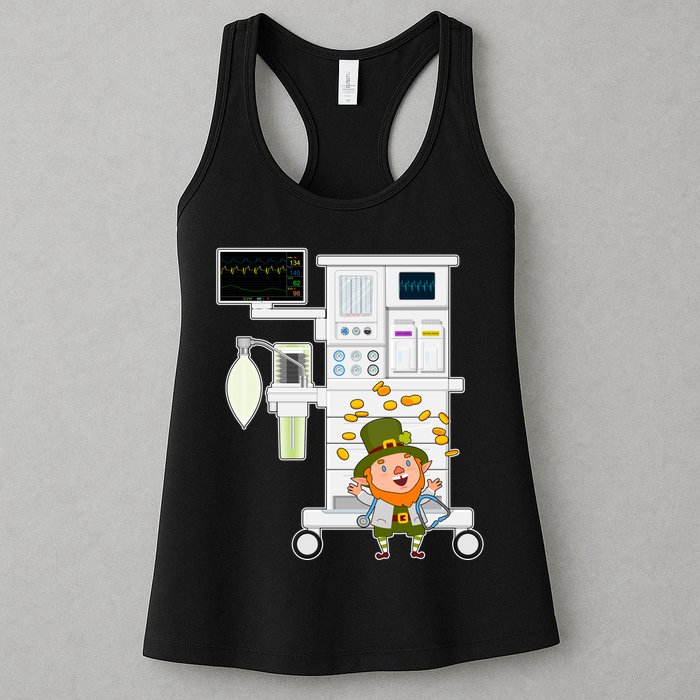 St Patrick's Day Leprechaun Anesthesia Machine Womens Tank Top