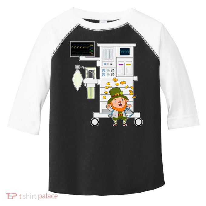St Patrick's Day Leprechaun Anesthesia Machine Toddler Fine Jersey T-Shirt
