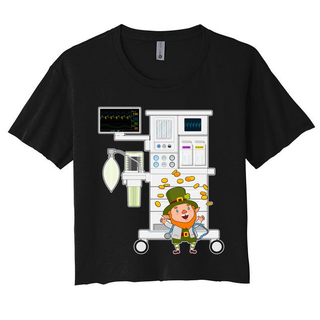 St Patrick's Day Leprechaun Anesthesia Machine Crop Top