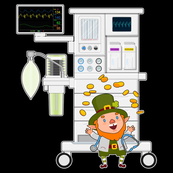 St Patrick's Day Leprechaun Anesthesia Machine Kids Colorblock Raglan Jersey