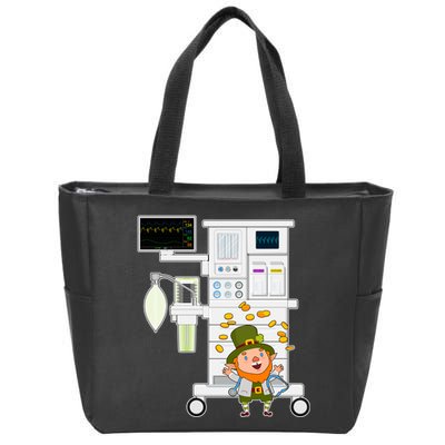 St Patrick's Day Leprechaun Anesthesia Machine Zip Tote Bag