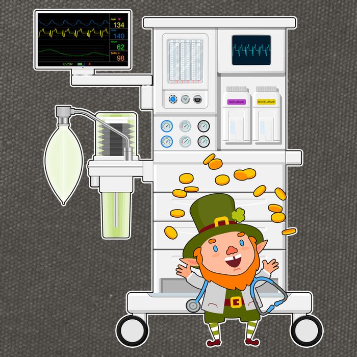 St Patrick's Day Leprechaun Anesthesia Machine Cotton Canvas Backpack