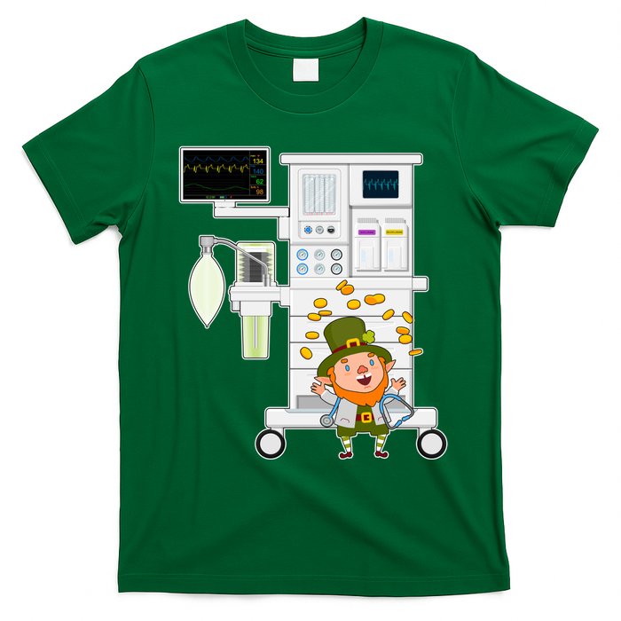 St Patrick's Day Leprechaun Anesthesia Machine T-Shirt