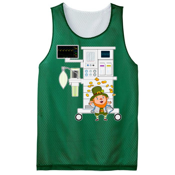 St Patrick's Day Leprechaun Anesthesia Machine Mesh Reversible Basketball Jersey Tank