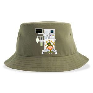 St Patrick's Day Leprechaun Anesthesia Machine Sustainable Bucket Hat