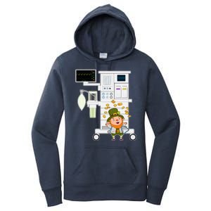 St Patrick's Day Leprechaun Anesthesia Machine Women's Pullover Hoodie