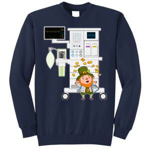 St Patrick's Day Leprechaun Anesthesia Machine Tall Sweatshirt