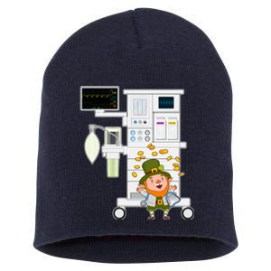 St Patrick's Day Leprechaun Anesthesia Machine Short Acrylic Beanie