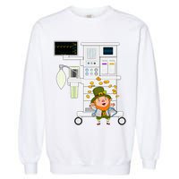 St Patrick's Day Leprechaun Anesthesia Machine Garment-Dyed Sweatshirt
