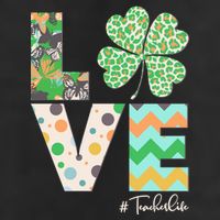St Patrick's Day Love Teacher Life  7 Panel Mesh Trucker Snapback Hat